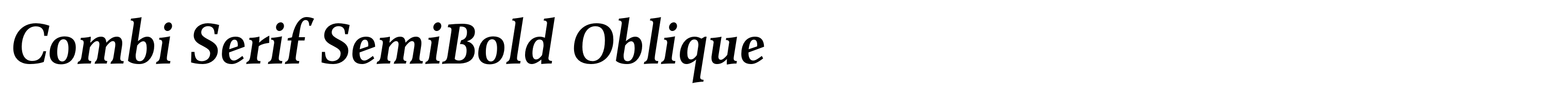 Combi Serif SemiBold Oblique